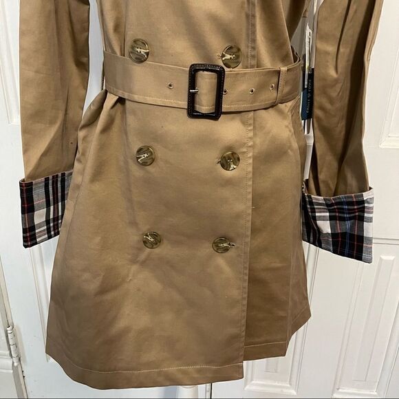 COURT & Rowe Trench Coat Size Medium Khaki. NWT - Picture 5 of 14